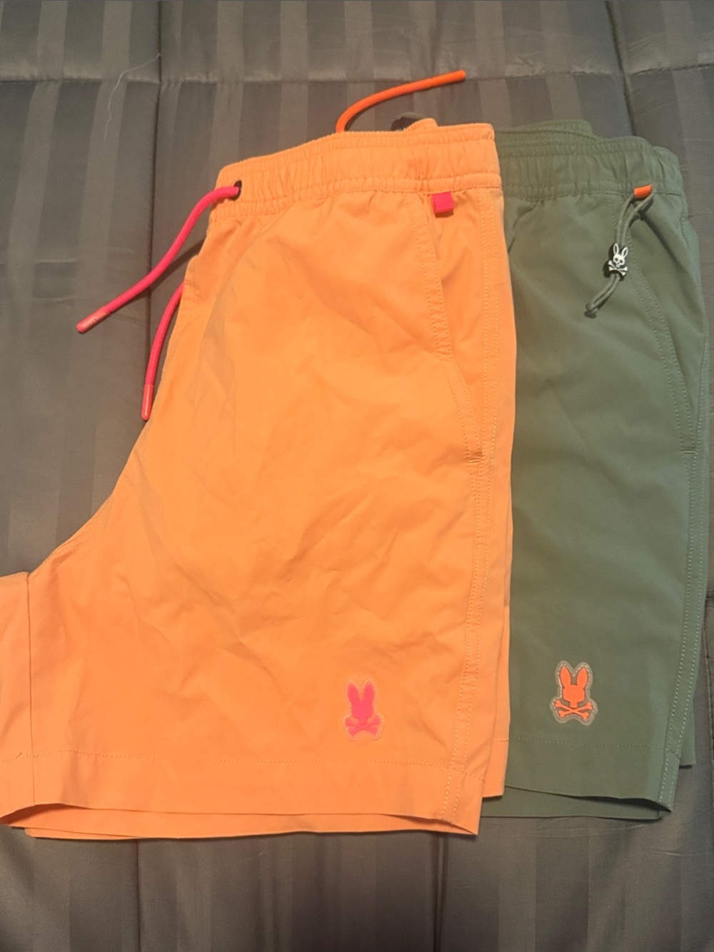 Psycho Bunny Orange Athletic Shorts with Pink Accents